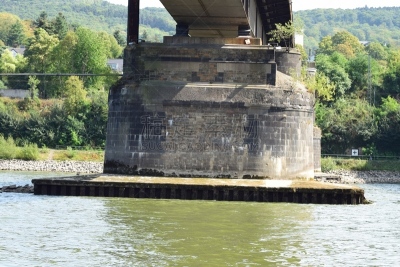 old concrete bridge system 'Südbrücke' in Koblenz
