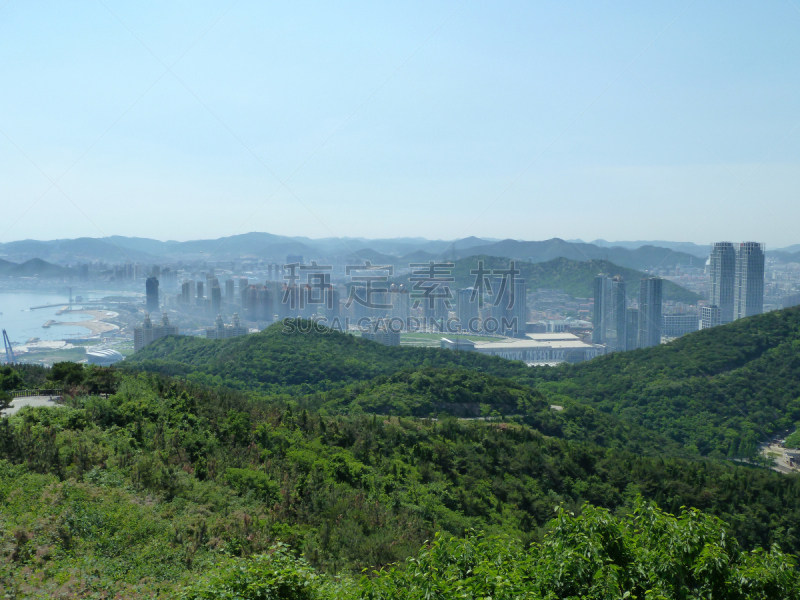 大连,城市,水平画幅,无人,辽宁省,户外,都市风景,现代,海滩,绿色