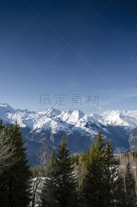 雪,阿尔卑斯山脉,法国,地形,雷札克,晴朗,滑雪场,大镇海滩,山景城,挨着