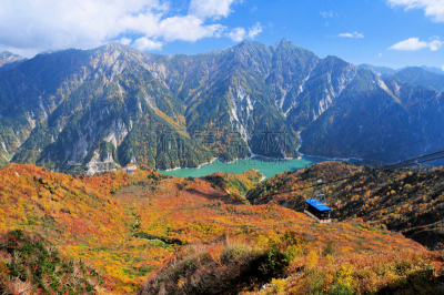 富山,黑部市,自然,天空,旅游目的地,水平画幅,秋天,无人,日本阿尔卑斯山脉,户外
