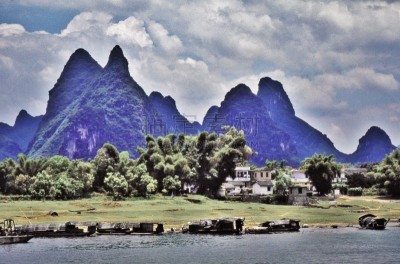 漓江,乡村,乘船游,,桂林山水,喀斯特,旅游目的地,水平画幅,地形,无人