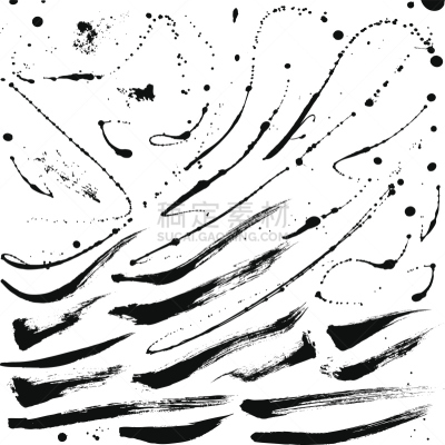 笔触,画笔,墨水,染色剂测试,痕迹,纹理效果,绘画插图,平视角,干的,凌乱