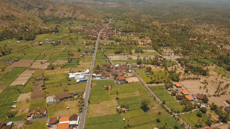 巴厘岛,山,地形,山谷,乡村,丘陵,小树林,景观设计,农业职位,水平画幅