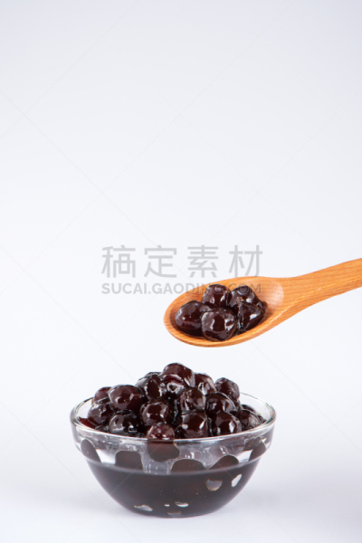 留白,煮食,珍珠粉圆,珍珠奶茶,白色背景,黑珍珠,垂直画幅,夏天,饮料,稻草