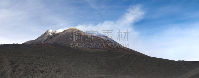 埃特纳火山,在下面,公园,洞,水平画幅,火山地形,巨大的,户外,高处,山