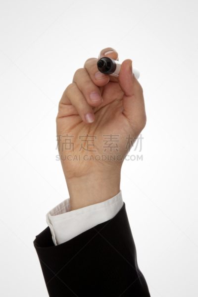 手,背景分离,拿着,水笔,写字器具,袖口,商务,毡尖笔,部分,写