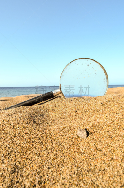 沙子,海滩,放大镜,玻璃,垂直画幅,水,天空,无人,小型放大镜,克里思蒂克走廊