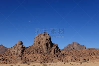 哈格尔山脉,撒哈拉沙漠,阿尔及利亚,水平画幅,岩石,无人,非洲,户外,北非,山脉