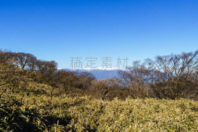 山,山梨县,看风景,三仙山,里山,水平画幅,雪,无人,早晨,健康