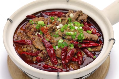 四川省,食品,四川菜,水平画幅,膳食,特写,辣椒,肉,晚餐,中国