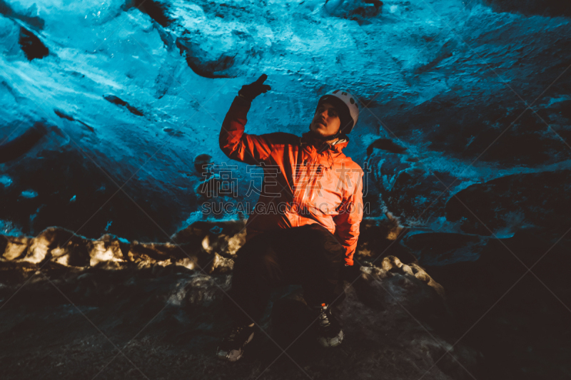 冰岛国,冰,男人,巨大的,水,美,水平画幅,雪,杰古沙龙湖,旅行者