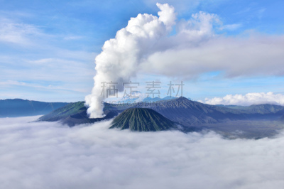 婆罗摩火山,黎明,火山,塞梅鲁火山,滕格尔火山,bromo-tengger-semeru national park,东爪哇,火山喷口,爪哇,水平画幅