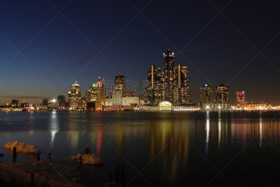 底特律,都市风景,湖,城市生活,运动,户外,城市,情人节,城市天际线,夜晚