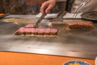 炊具刀,牛肉,神户,格子烤肉,越南,牛排,热,部分,烤的,日本食品