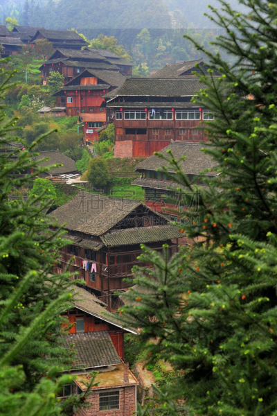 建筑,住房,乡村,鼓楼,湖南省,垂直画幅,无人,户外,过去,居住区