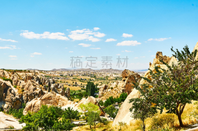 卡帕多奇亚,山,土耳其,内夫谢希尔,安纳托利亚,天空,教堂,水平画幅,无人,古老的