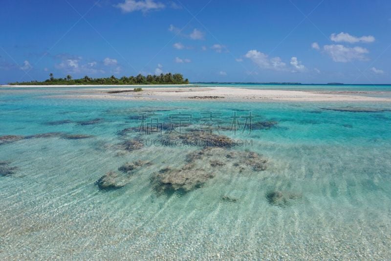 海峡,浅的,珊瑚岛,法属玻利尼西亚,太平洋岛屿,motu,热带气候,玻利尼西亚,海岸线,泻湖