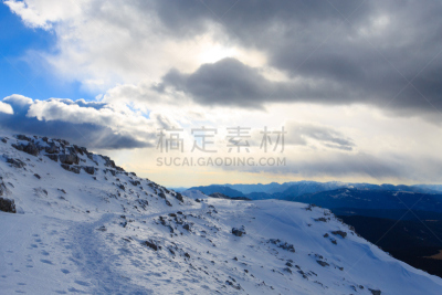 山,全景,意大利,冬天,阿夏戈,天空,水平画幅,雪,户外,云景