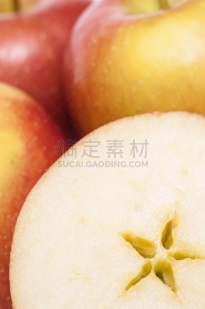 特写,布瑞拜苹果,有序,垂直画幅,饮食,水果,无人,膳食,红色,白色