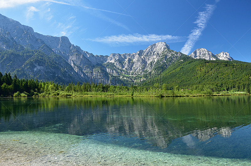 湖,奥地利,山,水,水平画幅,无人,夏天,户外,阿尔卑斯山脉,风景