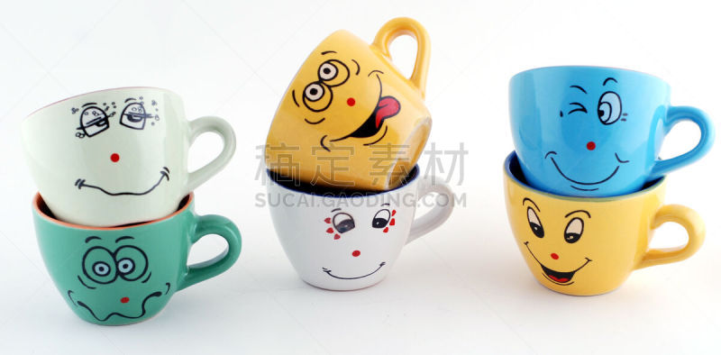 咖啡杯,茶树,水平画幅,绘画插图,茶碟,组物体,饮料,特写,商业厨房,现代