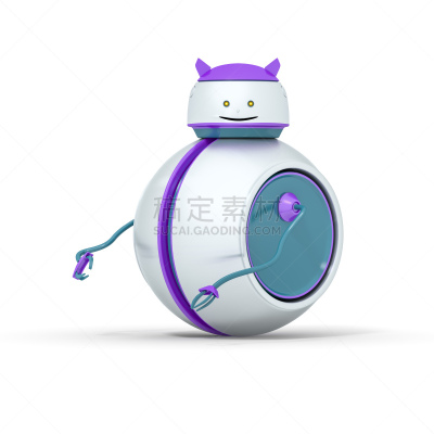 小的,可爱的,自动的,人造的,蓝色,绘画插图,符号,塑胶,方形画幅,机器