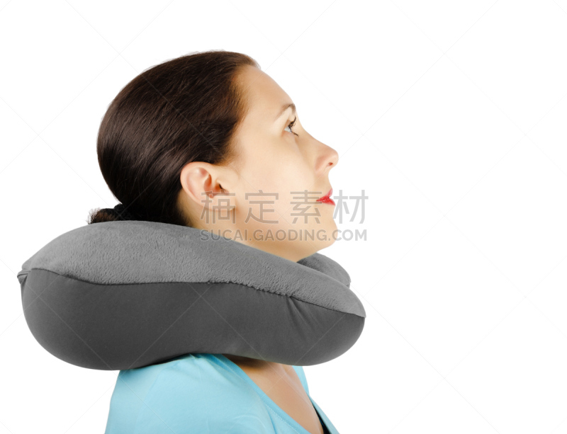 颈枕,汽车头枕,脖子,女人,水平画幅,健康保健工作人员,旅行者,整齐的,简单生活