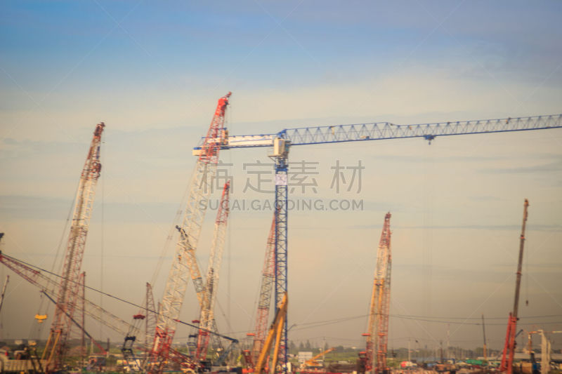 Bangkok, Thailand - August 9, 2017: New Suvarnabhumi airport expansion phase 2 under construction, that designed to raise Suvarnabhumi’s annual passenger handling capacity to 60mn passengers in 2019.