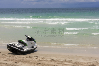 喷水推进艇,夏天,海滩,迅速,水平画幅,沙子,户外,船,海洋,热