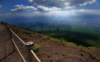 阿玛菲海岸,维苏威火山,水平画幅,山,赫库兰尼姆,无人,夏天,那不勒斯海湾,户外,云景