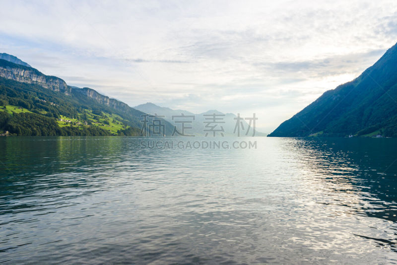 瑞士,卢塞恩湖,看,看风景,韦吉斯,卢塞恩,湖,瑞士阿尔卑斯山,水,天空