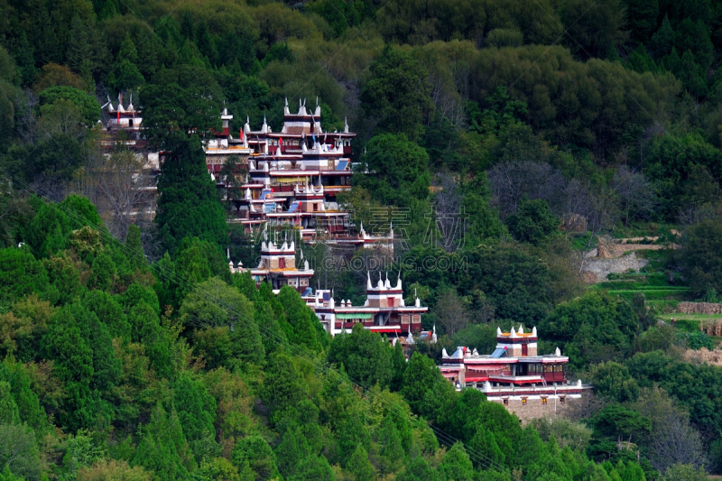 乡村,丹巴县,甘孜藏族自治州,水平画幅,无人,户外,彩色图片,山,四川省,大量物体