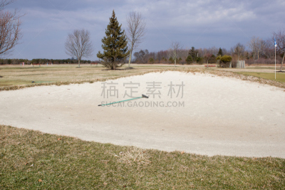 高尔夫球运动,沙子,暴风雨,水平画幅,无人,扫帚,耙子,高尔夫球场,地平线上的风暴,沙土障碍