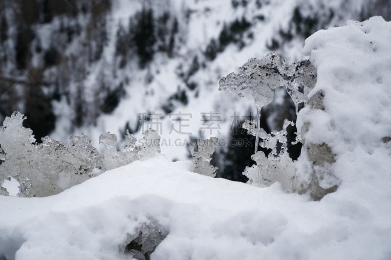 雪,特写,冬天,冰,霜,块状,背景,留白,白昼,下雪