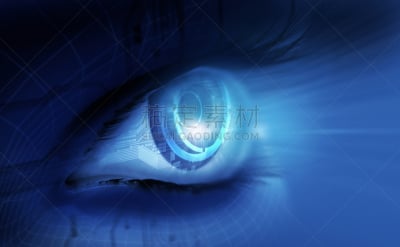 人的眼睛,电子人,数字化显示,未来,计算机制图,自动的,人造的,水平画幅,形状,格子