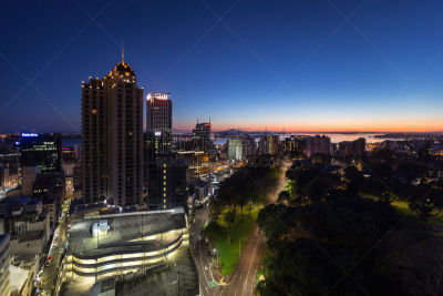 奥克兰,公园,黎明,城市,在上面,海港,阿尔伯特公园赛道,阿尔伯特公园,waitemata harbour,停车楼