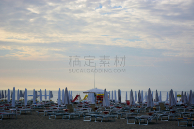 伞,海滩,闭着眼睛,早晨,宁静,平衡折角灯,奥特朗托,安静,热纳亚,拉韦纳