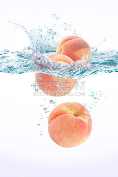 水,桃,垂直画幅,迅速,水果,水下,水滴,波浪,泡泡,豁出去了