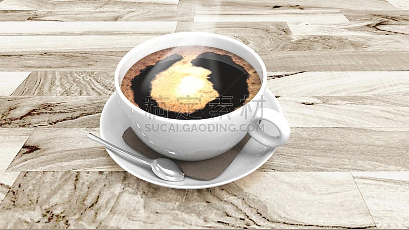 咖啡杯,烤咖啡豆,褐色,早餐,咖啡馆,水平画幅,木制,无人,茶碟,早晨
