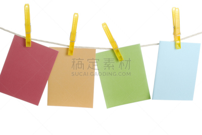 晒衣绳,弹簧,留白,水平画幅,彩色图片,绳子,衣夹,无人,悬挂的,干的