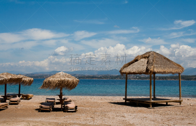 海滩,岛,地形,斯佩察岛,水,度假胜地,水平画幅,沙子,无人,夏天