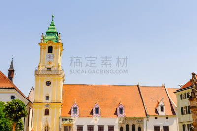 斯洛伐克,建筑,布拉迪斯拉发,多瑙河,左岸,河岸,河流,天空,外立面
