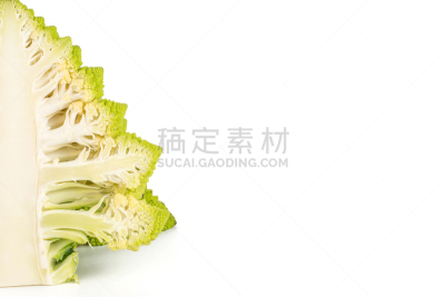 清新,白色,罗马花椰菜,绿色,分离着色,蔬菜,螺线,背景分离,食品,凝乳酪