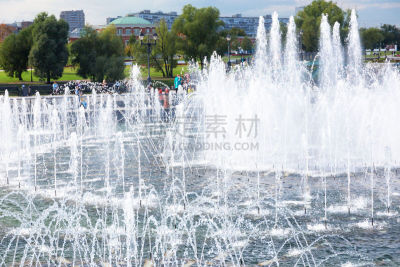 喷泉,特写,察里津区,莫斯科,水,太空,公园,休闲活动,水平画幅,建筑