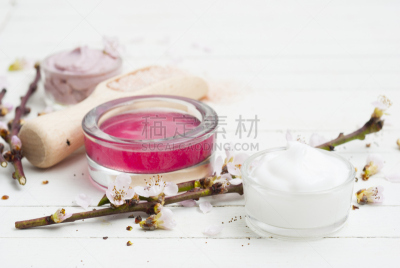润肤露,桃树,留白,水平画幅,无人,发胶,spa美容,喜马拉雅盐,浴盐,乡村风格