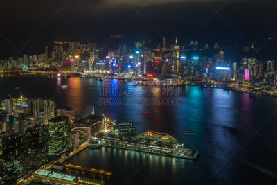 天空,夜晚,摄像机拍摄角度,宏伟,城市,水平画幅,窗户,无人,海港,户外