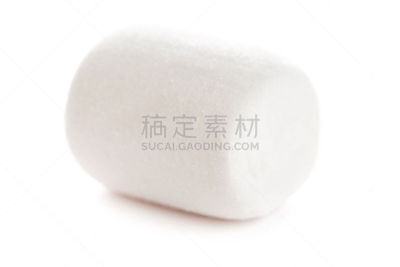 白色,毛绒绒,棉花软糖,微距,分离着色,一个物体,白色背景,难嚼的,水平画幅