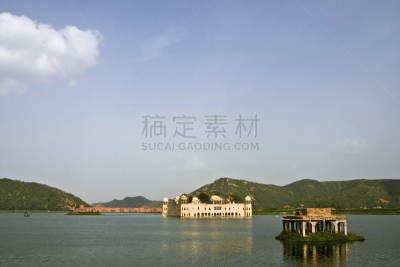 斋浦尔,水上宫殿,自然,纪念碑,水,旅游目的地,水平画幅,建筑,无人,宫殿