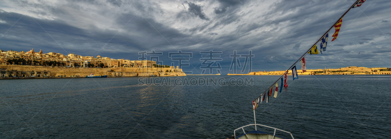 海港,瓦莱塔,马耳他,商用码头,云,黄昏,著名景点,海岬,地中海,户外