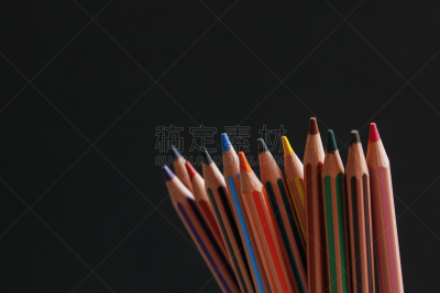 铅笔,绘画插图,留白,艺术,水平画幅,无人,彩色铅笔,组物体,特写,光谱色
